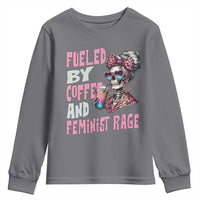 Fueled By Coffee And Feminist Rage Youth Sweatshirt Feminism Coffee Lovers