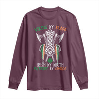 Viking By Blood Irish By Birth Patriot By Choice Long Sleeve Shirt Irish Viking Axes Celtic Knot