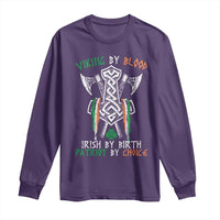 Viking By Blood Irish By Birth Patriot By Choice Long Sleeve Shirt Irish Viking Axes Celtic Knot