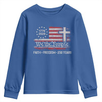 Faith Freedom 250 Years Youth Sweatshirt Christian USA 250th Anniversary