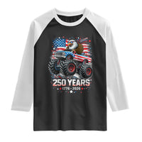 USA 250th Anniversary 250 Years 1776 2026 Monster Truck Eagle Raglan Shirt