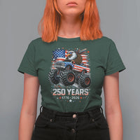 USA 250th Anniversary 250 Years 1776 2026 Monster Truck Eagle T Shirt For Women