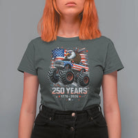 USA 250th Anniversary 250 Years 1776 2026 Monster Truck Eagle T Shirt For Women