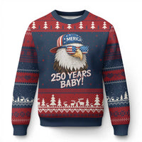 250th Anniversary USA 250 Years Baby Bald Eagle Ugly Christmas Sweater