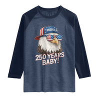 250th Anniversary USA 250 Years Baby Bald Eagle Raglan Shirt