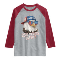 250th Anniversary USA 250 Years Baby Bald Eagle Raglan Shirt