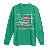 One Nation Under God 250 Years Of Blessing Long Sleeve Shirt 250th Faith Anniversary USA