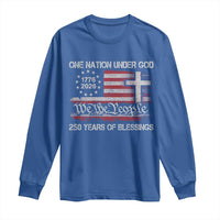 One Nation Under God 250 Years Of Blessing Long Sleeve Shirt 250th Faith Anniversary USA