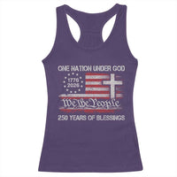One Nation Under God 250 Years Of Blessing Racerback Tank Top 250th Faith Anniversary USA