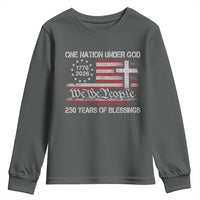 One Nation Under God 250 Years Of Blessing Youth Sweatshirt 250th Faith Anniversary USA