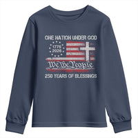 One Nation Under God 250 Years Of Blessing Youth Sweatshirt 250th Faith Anniversary USA