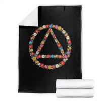 AA Sober Retro Flower Symbol Serenity Recovery Throw Blanket