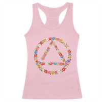 AA Sober Retro Flower Symbol Serenity Recovery Racerback Tank Top