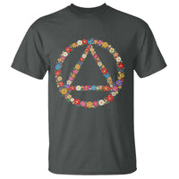 AA Sober Retro Flower Symbol Serenity Recovery T Shirt