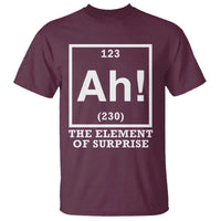 Ah The Element Of Surprise T Shirt Funny Chemistry Science Pun