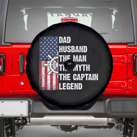 Funny Boat Captain Spare Tire Cover Dad Husband The Man The Myth The Captain Legend