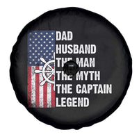 Funny Boat Captain Spare Tire Cover Dad Husband The Man The Myth The Captain Legend