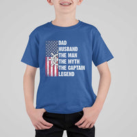 Funny Boat Captain T Shirt For Kid Dad Husband The Man The Myth The Captain Legend
