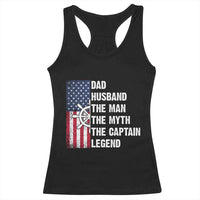 Funny Boat Captain Racerback Tank Top Dad Husband The Man The Myth The Captain Legend