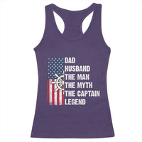 Funny Boat Captain Racerback Tank Top Dad Husband The Man The Myth The Captain Legend
