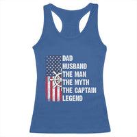 Funny Boat Captain Racerback Tank Top Dad Husband The Man The Myth The Captain Legend