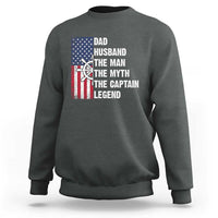 Funny Boat Captain Sweatshirt Dad Husband The Man The Myth The Captain Legend