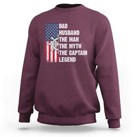 Funny Boat Captain Sweatshirt Dad Husband The Man The Myth The Captain Legend