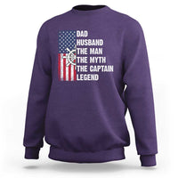 Funny Boat Captain Sweatshirt Dad Husband The Man The Myth The Captain Legend