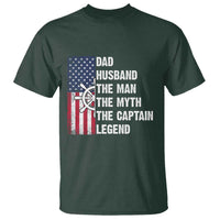 Funny Boat Captain T Shirt Dad Husband The Man The Myth The Captain Legend
