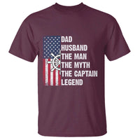 Funny Boat Captain T Shirt Dad Husband The Man The Myth The Captain Legend