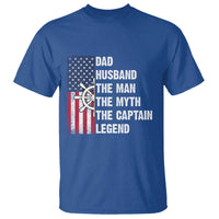 Funny Boat Captain T Shirt Dad Husband The Man The Myth The Captain Legend