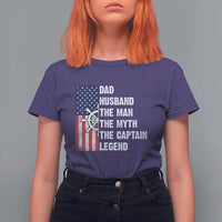 Funny Boat Captain T Shirt For Women Dad Husband The Man The Myth The Captain Legend