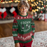 Funny Cicada Whisperer Knitted Sweatshirt Periodical Cicada Swarm - Wonder Print Shop