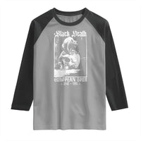 Black Death European Tour Raglan Shirt Plague Rat Medieval History Skull Gothic - Wonder Print Shop