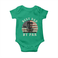 Funny Disc Golf Dad Best Dad By Par Baby Onesie Vintage American Flag Fathers Day