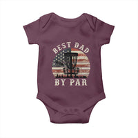 Funny Disc Golf Dad Best Dad By Par Baby Onesie Vintage American Flag Fathers Day