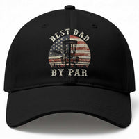 Funny Disc Golf Dad Best Dad By Par Baseball Cap Vintage American Flag Fathers Day