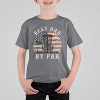 Funny Disc Golf Dad Best Dad By Par T Shirt For Kid Vintage American Flag Fathers Day
