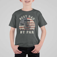 Funny Disc Golf Dad Best Dad By Par T Shirt For Kid Vintage American Flag Fathers Day