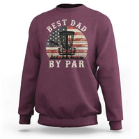 Funny Disc Golf Dad Best Dad By Par Sweatshirt Vintage American Flag Fathers Day