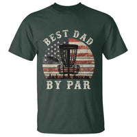 Funny Disc Golf Dad Best Dad By Par T Shirt Vintage American Flag Fathers Day