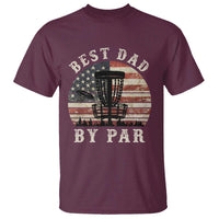 Funny Disc Golf Dad Best Dad By Par T Shirt Vintage American Flag Fathers Day