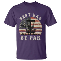Funny Disc Golf Dad Best Dad By Par T Shirt Vintage American Flag Fathers Day