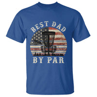 Funny Disc Golf Dad Best Dad By Par T Shirt Vintage American Flag Fathers Day