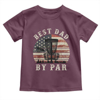 Funny Disc Golf Dad Best Dad By Par Toddler T Shirt Vintage American Flag Fathers Day
