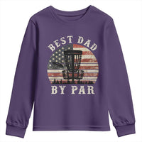 Funny Disc Golf Dad Best Dad By Par Youth Sweatshirt Vintage American Flag Fathers Day