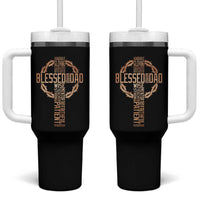 Blessed Dad Christian Tumbler With Handle Religious Cross Fathers Day