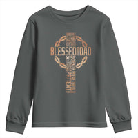 Blessed Dad Christian Youth Sweatshirt Religious Cross Fathers Day