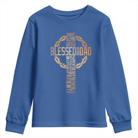 Blessed Dad Christian Youth Sweatshirt Religious Cross Fathers Day