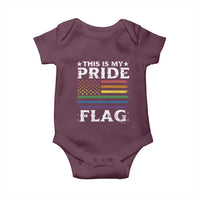 Funny LGBTQ This Is My Pride Flag Baby Onesie Rainbow American Flag - Wonder Print Shop
